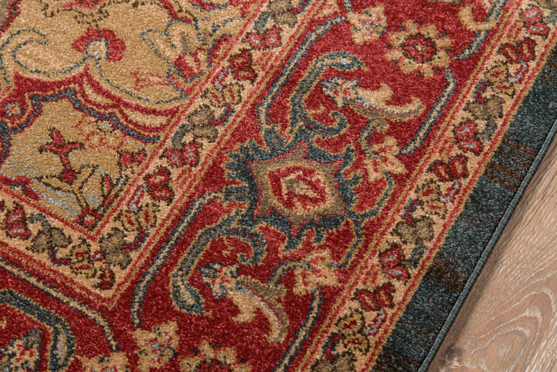 Lux Traditional 9'3\" x 12'6\" Area Rug in Blue Indoor Area Rug 