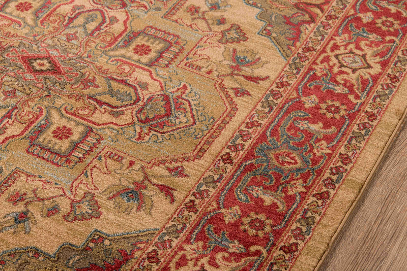 Lux Traditional 3'11\" x 5'7\" Area Rug in Ivory Indoor Area Rug 