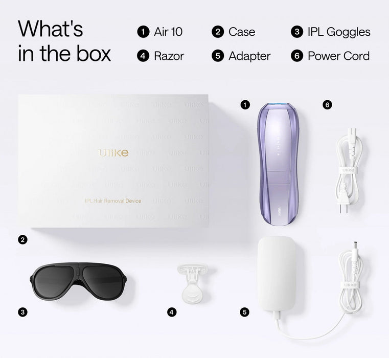 Ulike Air 10 IPL Laser Hair Removal Device - Dual Lights, SHR Mode & Ice Cooling - Purple