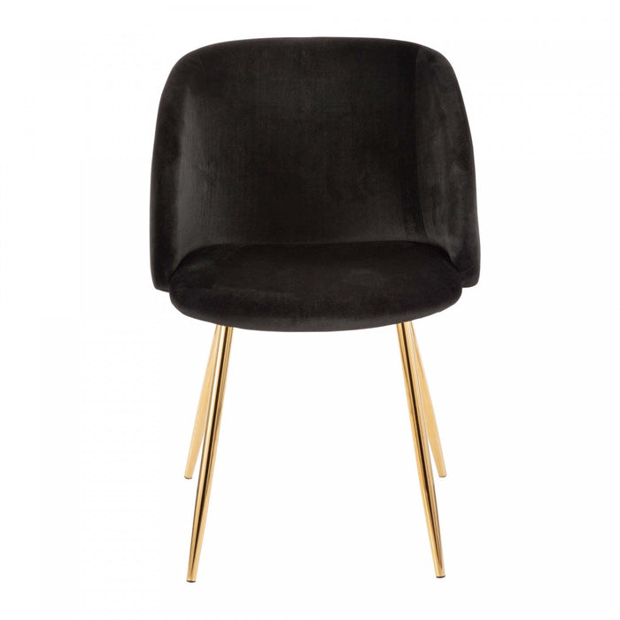 LumiSource Fran Black Velvet Contemporary Dining Chair - Set of 2