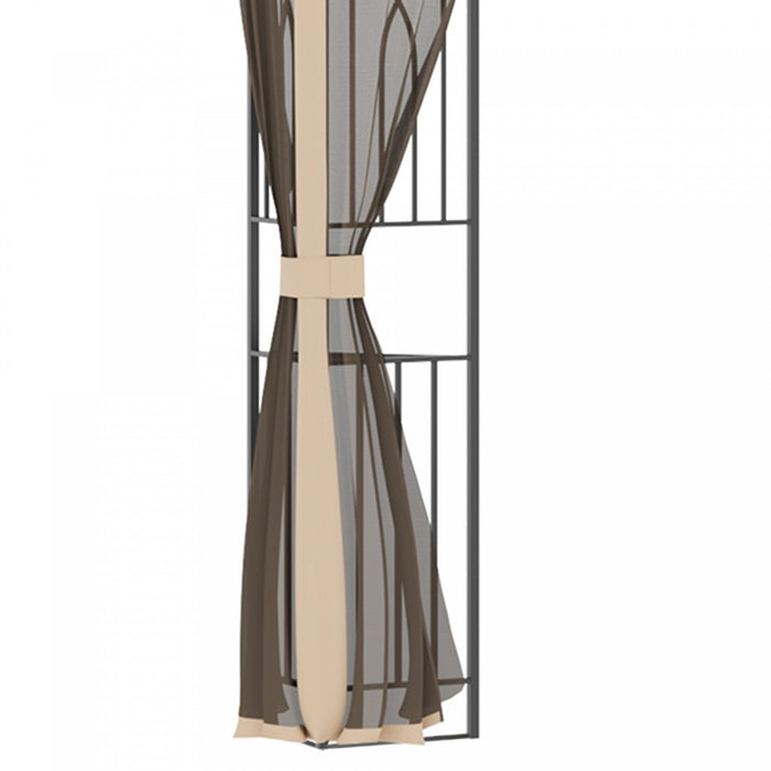 Outsunny 10' X 12' Patio Gazebo, Double roof Outdoor Canopy Shelter With Corner Frame And Mesh Netti