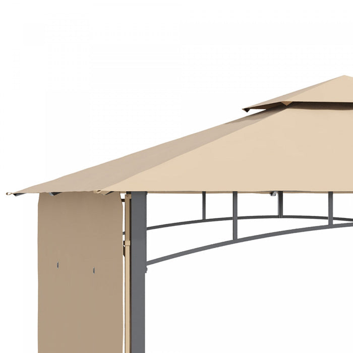 Outsunny 10' X 10' Patio Gazebo With Expandable Side Awnings, Outdoor Canopy Shelter With Double Ven