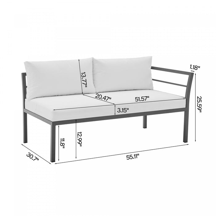 Sunnyside Modern 5-Piece Conversation Set in White 