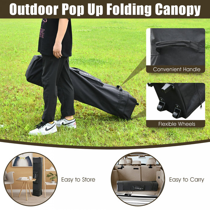 Costway 13'x13' Folding Gazebo Canopy Shelter Awning Tent Patio Garden Companion