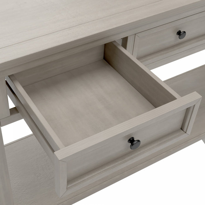 Gracie Solid Wood Console Table With Drawers And Shelf - Grey Wash 