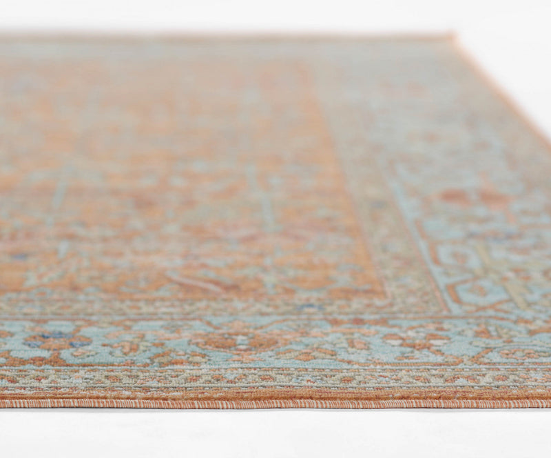 Hailey Traditional 6'7\" x 9'6\" Area Rug in Orange Indoor Area Rug 