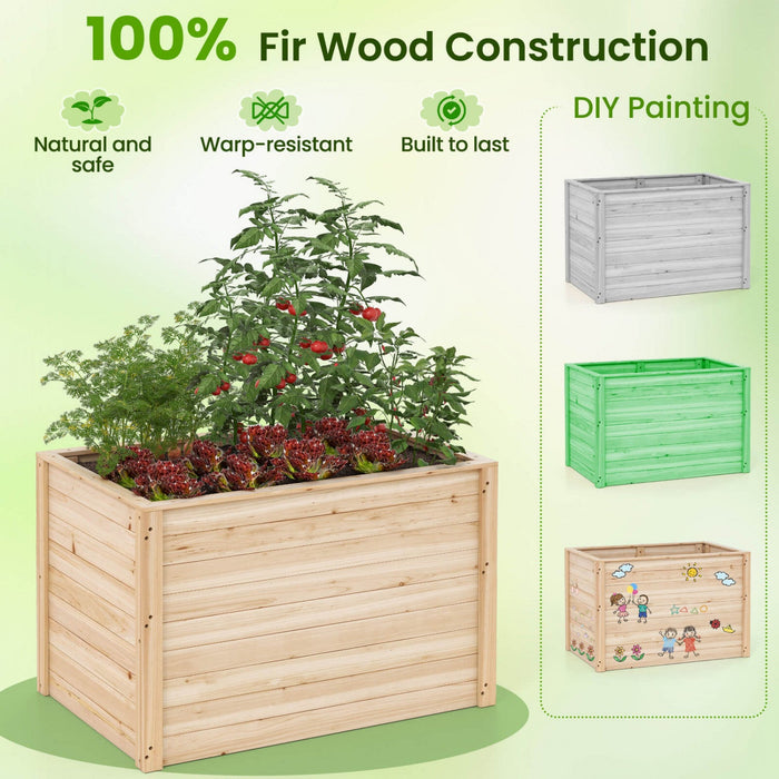 Costway 1 Pcs Elevated Planter Box With Open-ended Base For Deep-rooted Vegetable