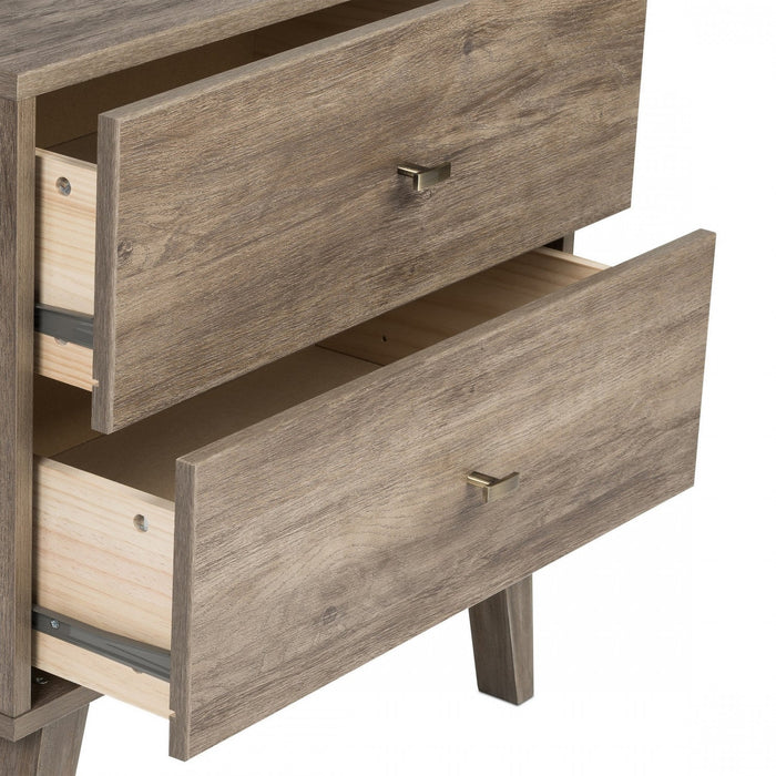 Milo 2-Drawer Tall Nightstand - Drifted Grey