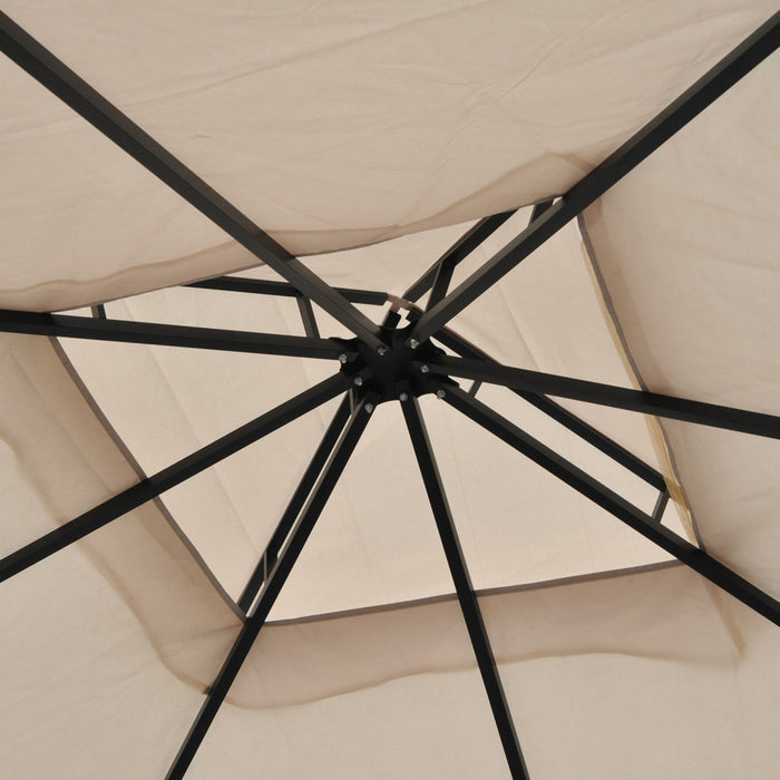 Outsunny 10' X 10' Outdoor Patio Gazebo Canopy Tent With Mesh Sidewalls, 2-tier Canopy For Backyard,