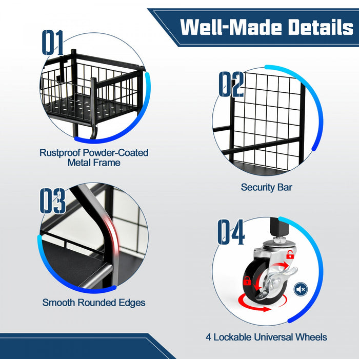 Costway Extra Large Golf Bag Storage Rack For Garage Fits 2 Golf Bags Organizer Withwheels