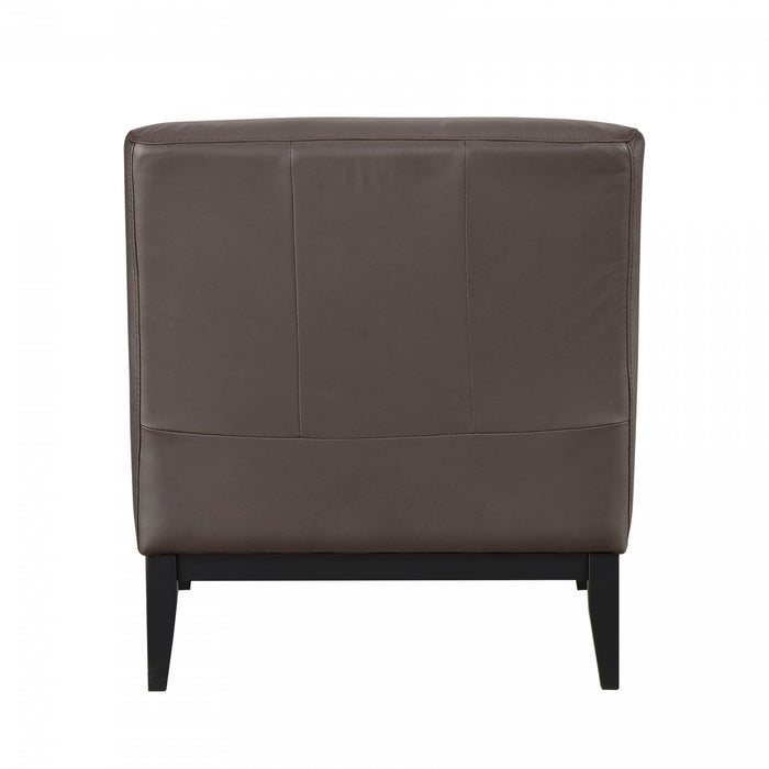 Murdock Accent Chair Dark Brown Leather 