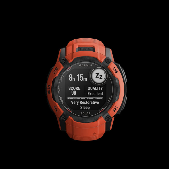 Garmin Instinct® 2x Solar Gps Smartwatch - Health & Fitness Tracking With Multi-band Gnss - Flame Re