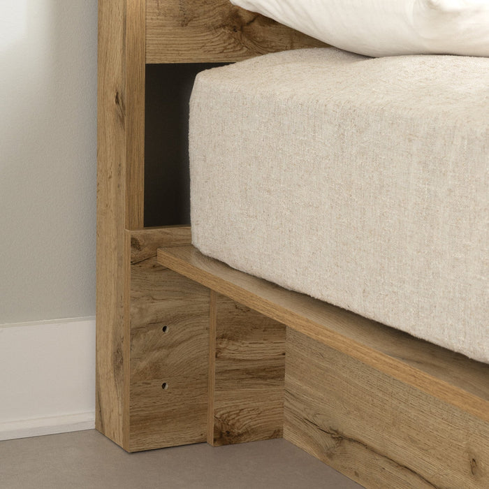 Musano Platform Bed And Headboard Set Nordik Oak - South Shore Queen Bed