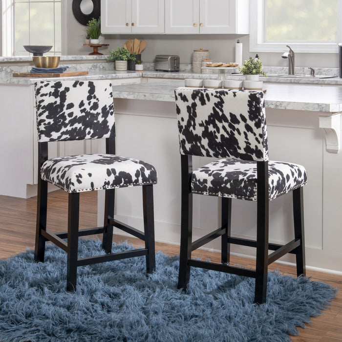Corey Udder Madness Fabric Counter-Height Stool - Black