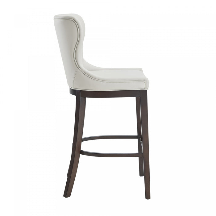 Blair Modern Wood Upholstered Barstool in White 