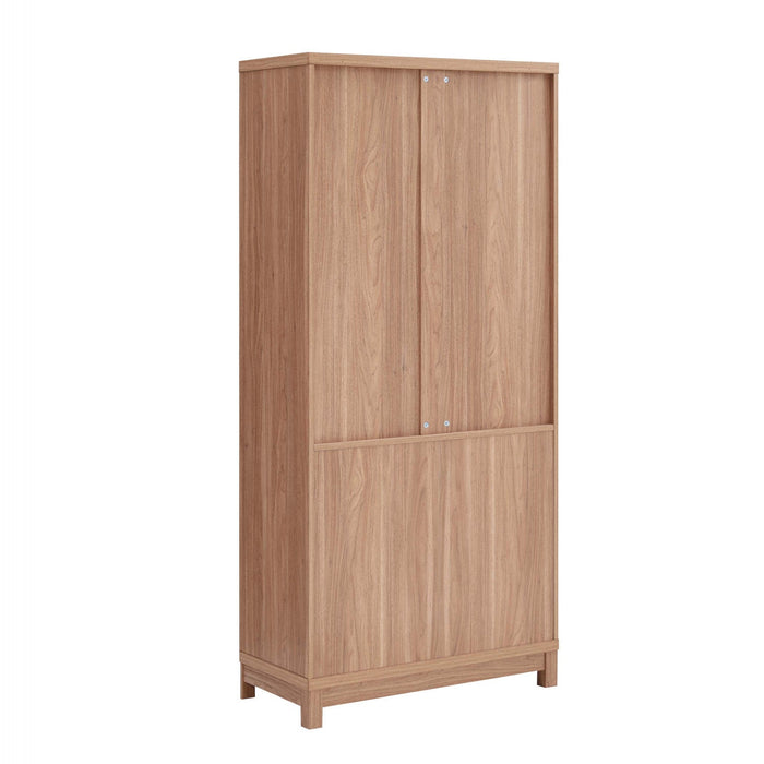 Jodie Mid-Century Modern 31\" Bookcase Cabinet in Maple (6-Shelf) 