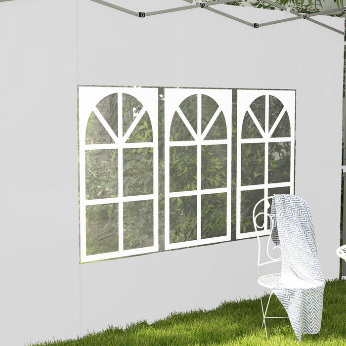 Outsunny Side Panels With Windows For 9.8' X 9.8' Or 9.8' X 13.1' Pop Up Canopy, 2 Pack Sidewalls Re