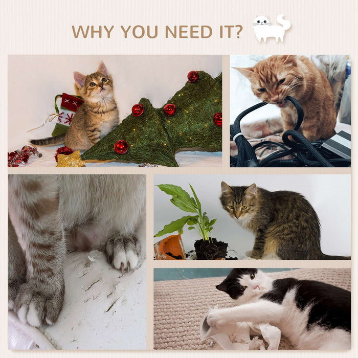Pawhut Cat Wall Climber With Hammock, Scratching Post, 3 Steps, Jumping Platforms, Cat Wall Shelves 