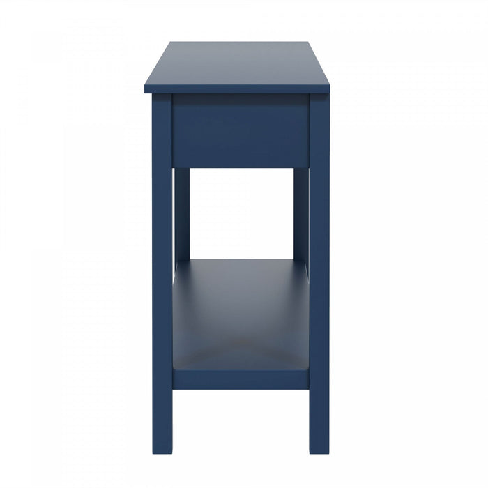 Oliver 60'' Fir Veneer Entryway Table with Honeycomb Design and Drawers, Navy Blue Sofa Table  