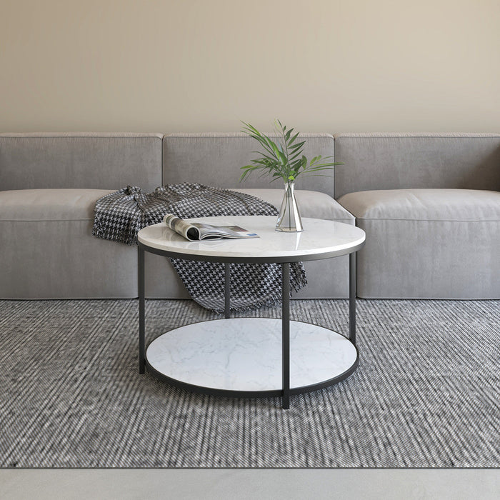 Sable Coffee Table With Dual Marble Surface 