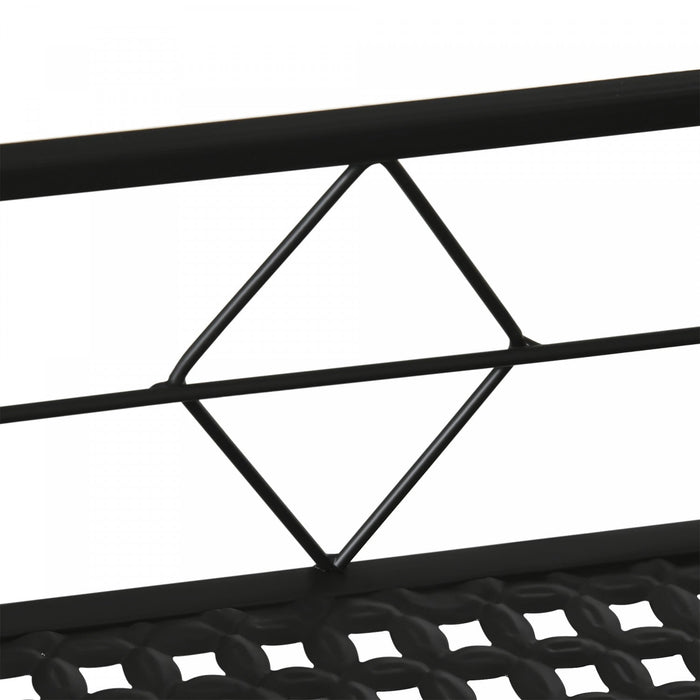 Outsunny 43'' X 12'' Hanging Flower Pot Stand Rack With Hooks, Metal Plant Pot Holder, Railing Shelf