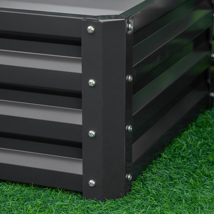 Outsunny 2' X 2' X 1' 2-pieces Raised Garden Bed With Color Steel Frame For Vegetables, Flowers, Her