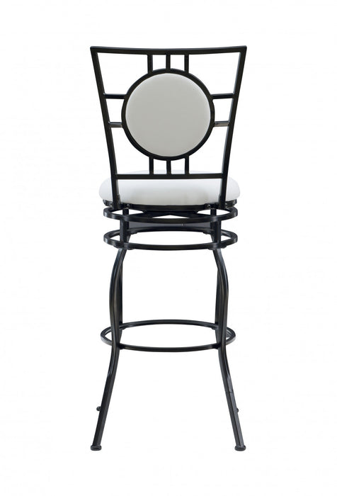 Townsend Faux Leather Adjustable Leg Bar Stool - Black