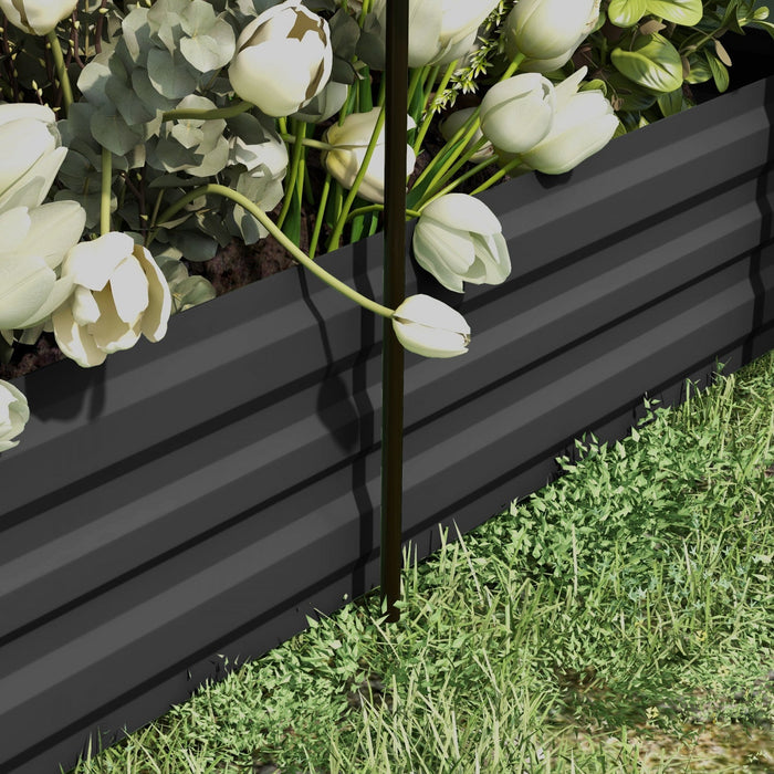 Outsunny Galvanized Raised Garden Bed With Crop Cage And Shade Cloth
