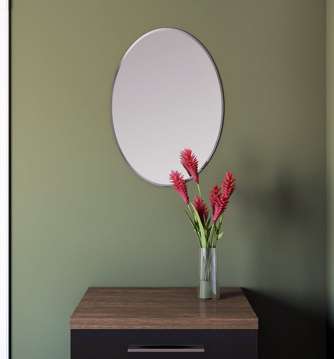 Mortise 20 Inch Frameless Oval Mirror In Chrome 