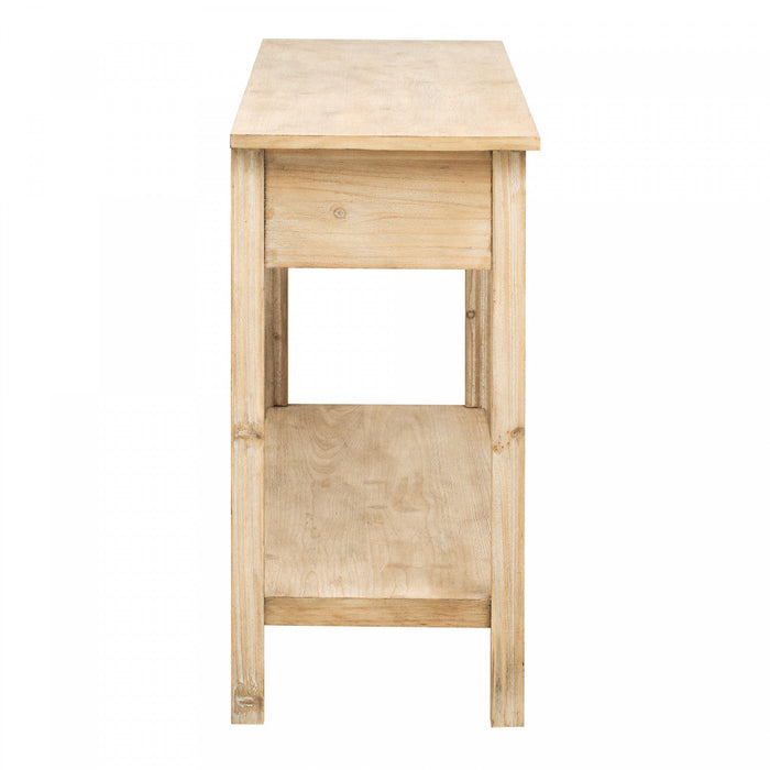 Oliver 60'' Fir Veneer Entryway Table with Honeycomb Design and Drawers, Natural Sofa Table  