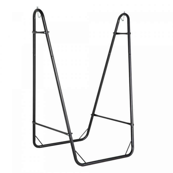 Outsunny Hammock Chair With Stand, Hammock Swing W/ Side Pocket, White