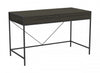 49” Computer Desk With 2 Drawers - Grey Wood With Black Metal 