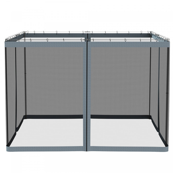 Outsunny Replacement Mosquito Netting For Gazebo 10' X 10' Screen Walls For Canopy With Zippers For 