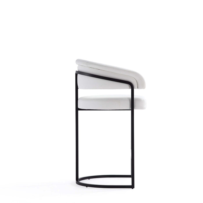 Augusta Modern Metal Upholstered Counter Stool in White 