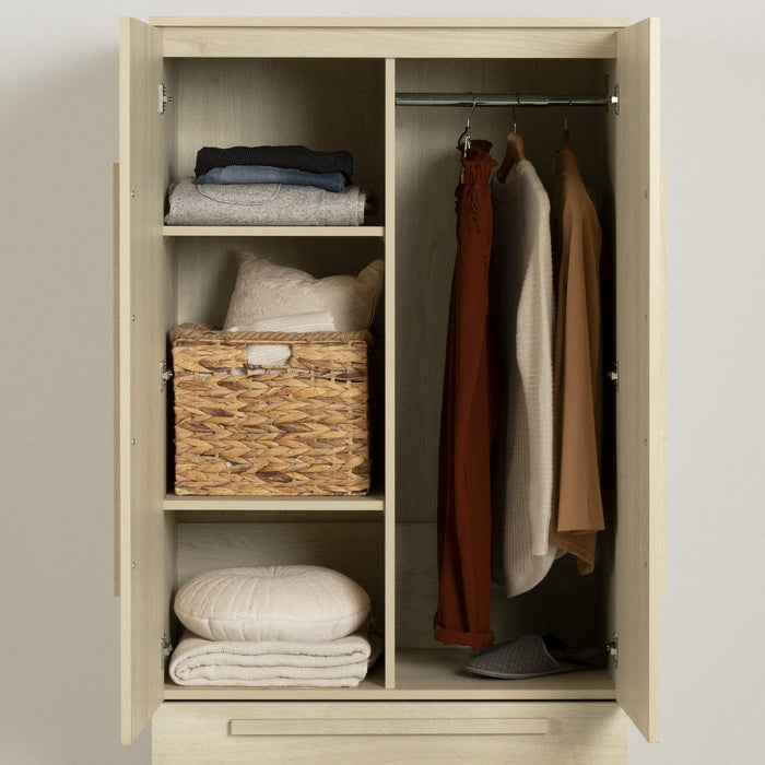 Acapella Wardrobe Armoire With Doors And Drawers - Bleached Oak 