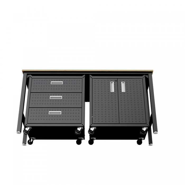 Fortress Modern 3-Piece Garage Set in Charcoal Gray Garage Storage 
