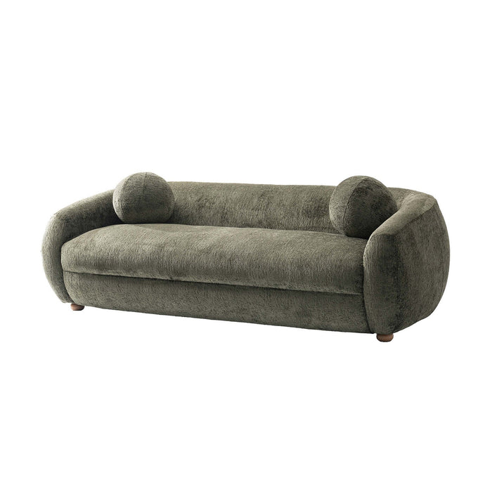 Tribeca Mid-Century Modern 86\" Chenille Sofa in Olive Green 