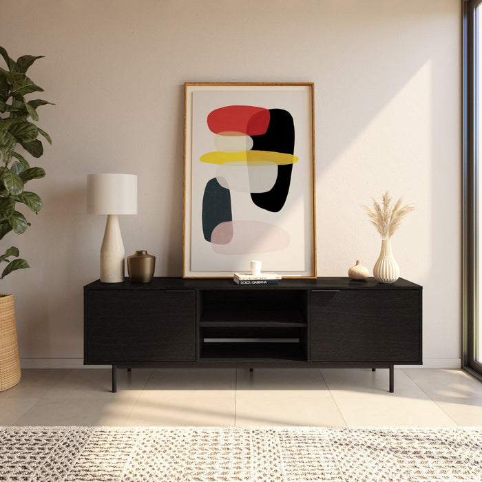 Nordika Hamilton 70\" TV Stand with 2 Storage Cabinets - Black 