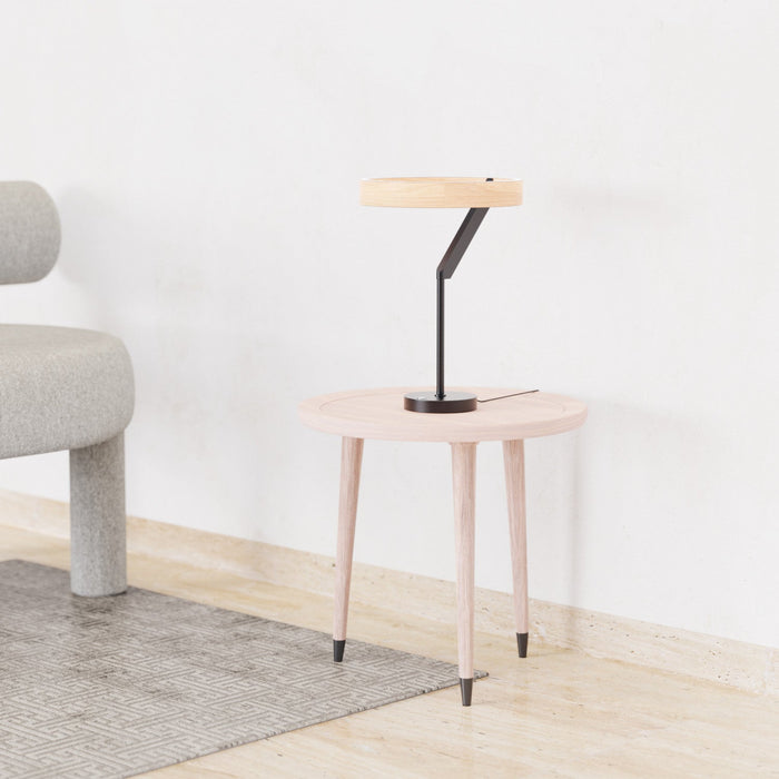 18\" Matte Black Angled Design LED Table Lamp 
