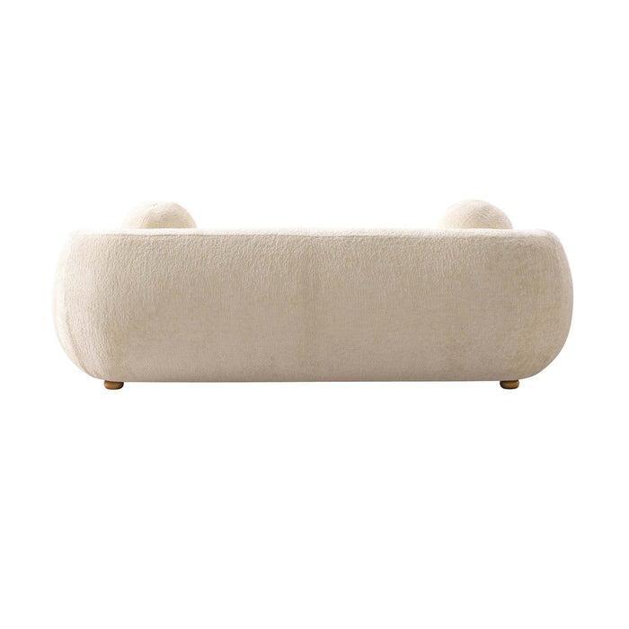 Tribeca Mid-Century Modern 86\" Chenille Sofa in Cream 