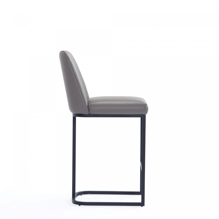 Serena Modern Metal Upholstered Counter Stool in Taupe - Set of 2 Bar Stool 