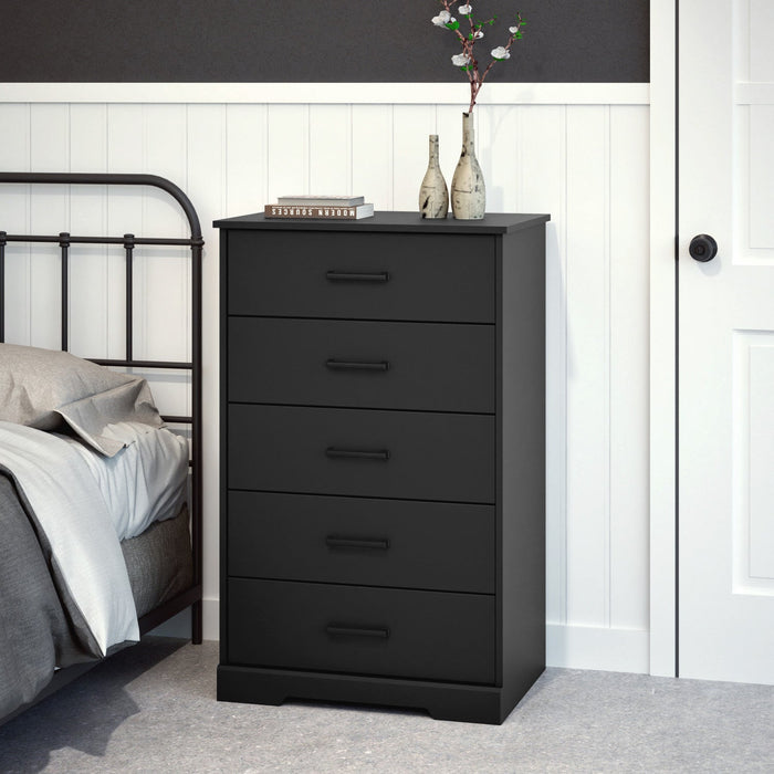 Prepac Rustic Ridge 27.5\" 5-Drawer Chest - Black