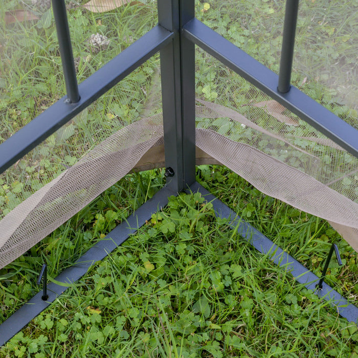Outsunny 10' X 10' Steel Outdoor Patio Gazebo Canopy With Removable Mesh Curtains, Display Shelves, 