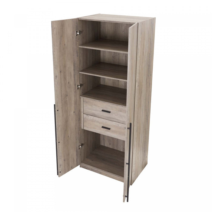 Lee Modern 32\" Wardrobe Closet in Rustic Gray Armoire 