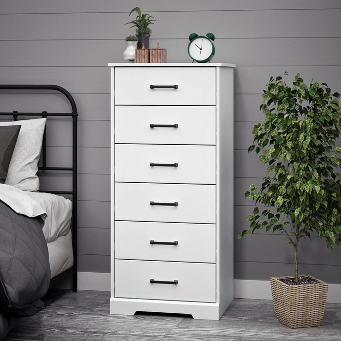 Prepac Rustic Ridge 23.75\" 6-Drawer Chest - White
