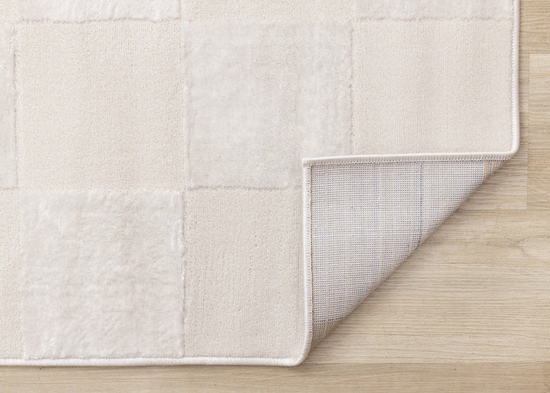 Leonardo White Grey Checkered Area Rug - 5'3\" x 7'7\"