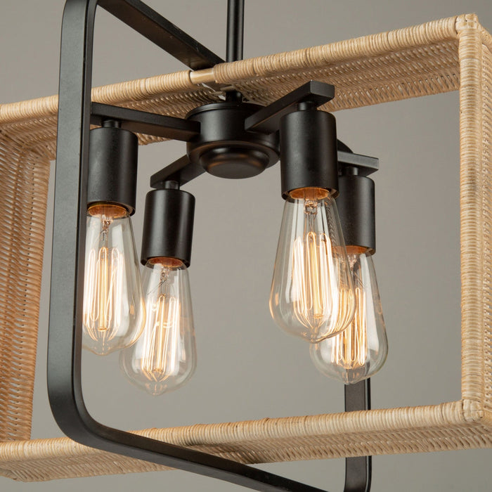Perris 4-Light Black Pendant 
