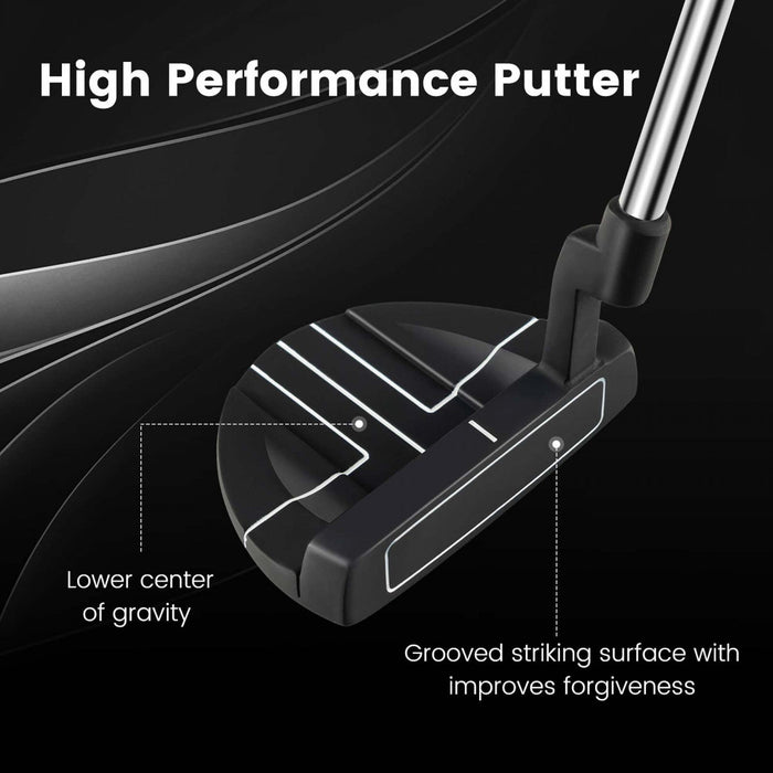 Ultimate 35" Golf Putter Mallet Style Putter With Alignment Aid Rubber Grip & Head Cover