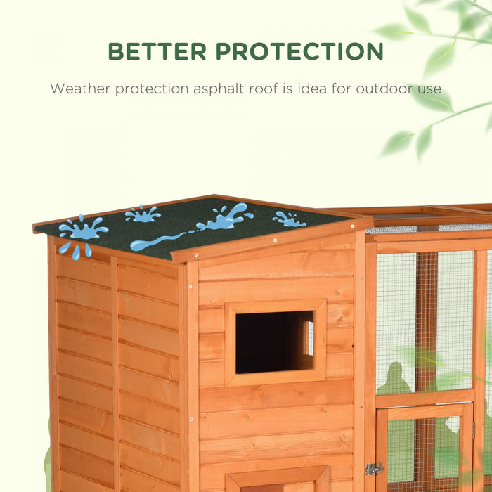 Pawhut Large Catio Outdoor Cat Enclosure Weatherproof Cat House With Cat Condo, Indoor Wooden Cat Ca