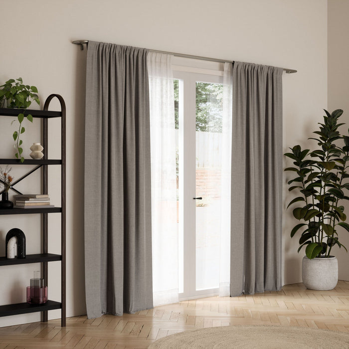 Umbra Twilight Matte Nickel Expandable Double Blackout 3/4\" Curtain Rod - 66\"-144\" 